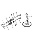 Camshaft and valves