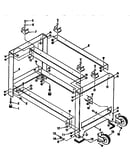 Stand assembly with casters