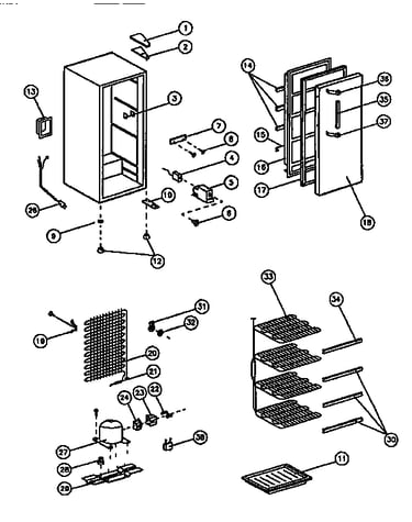 Upright freezer parts