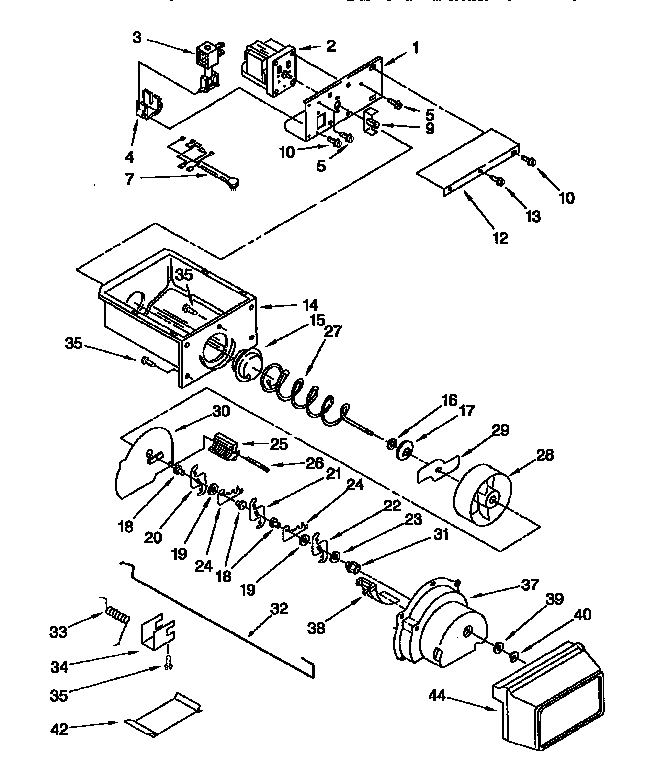 Motor and ice container