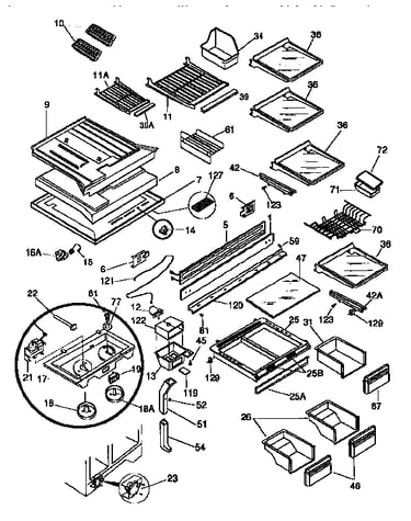 Refrigerator cabinet parts