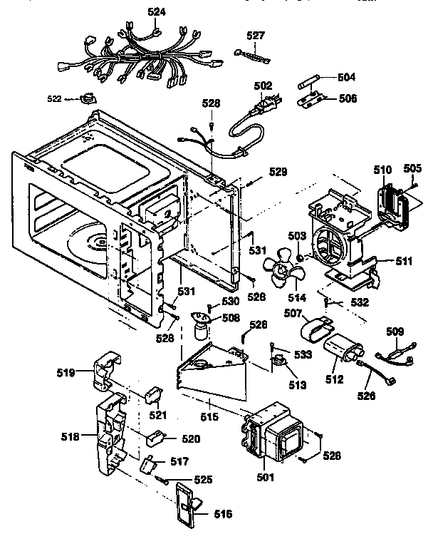 Switches and oven interior