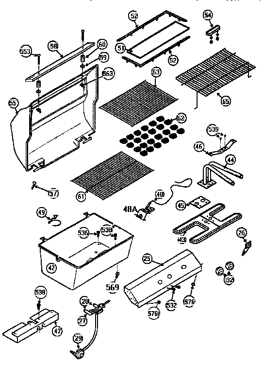Grill and burner section