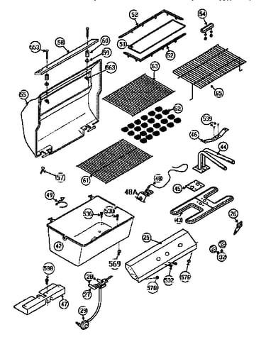 Grill and burner section