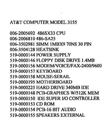 Model notes