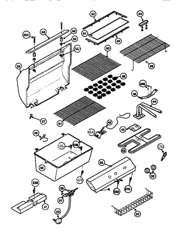 Grill and burner section
