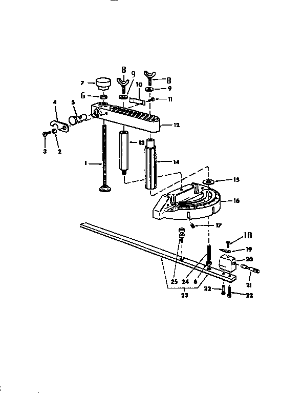 MITER GAUGE/HOLD DOWN ASSEMBLY