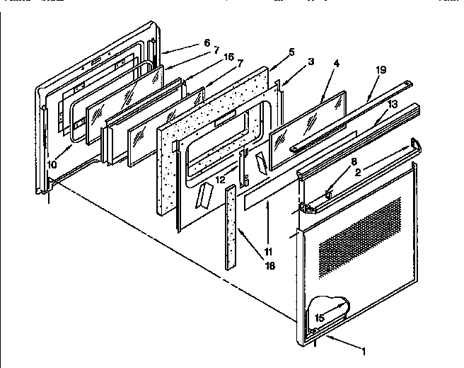 Upper oven door