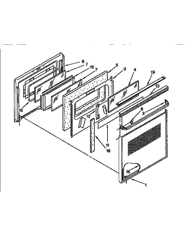 Upper oven door