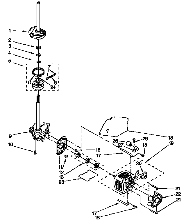 Brake,clutch,gearcase,motor,pump