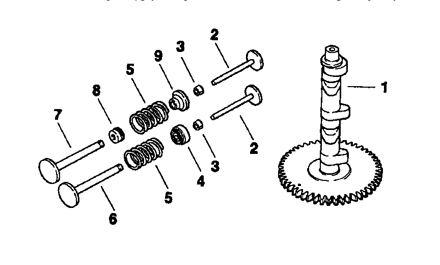 Eng, camshaft&valves, mv18s/58560