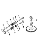 Camshaft and valves