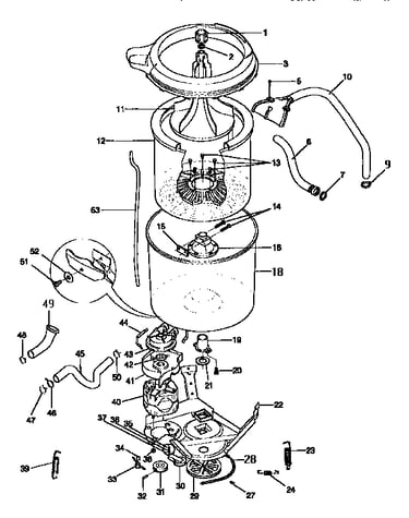 Tub, basket, and agitator