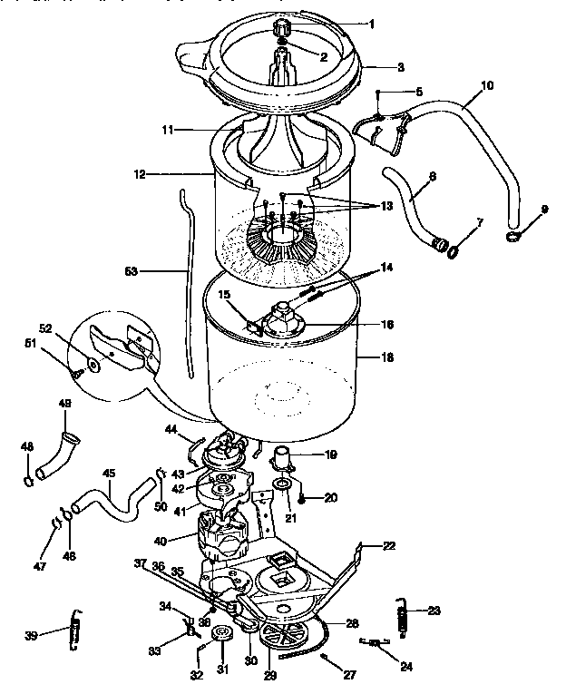Tub, basket, and agitator