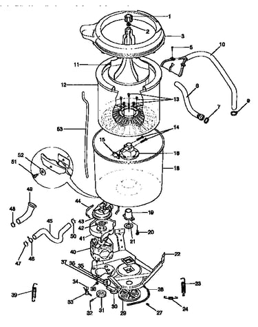 Tub, basket, and agitator