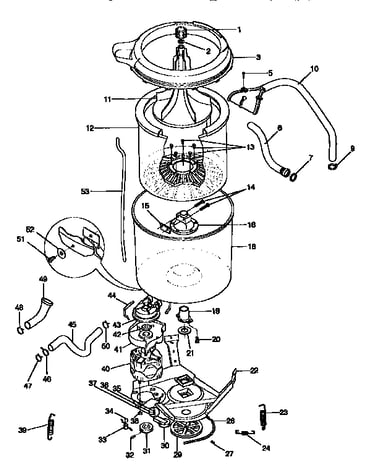 Tub, basket, and agitator