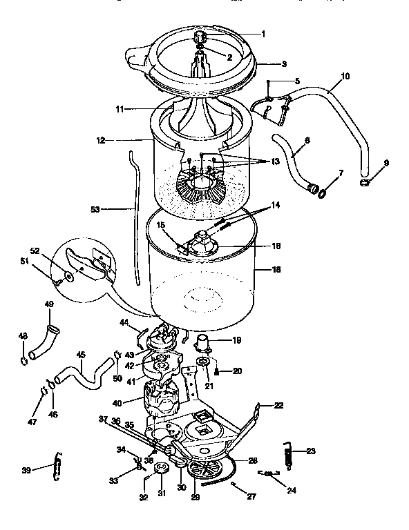 TUB, BASKET, AND AGITATOR