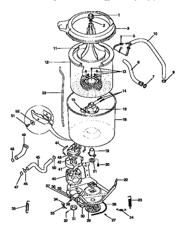 Tub, basket, and agitator