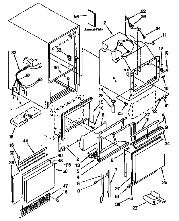 Cabinet liner and door