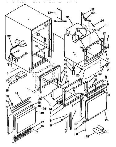 Cabinet liner and door