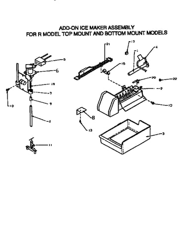 Add-on ice maker assembly