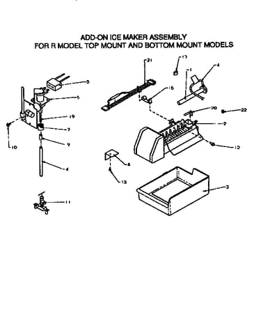 Add-on ice maker assembly