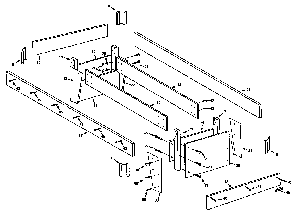 Leg and frame assembly