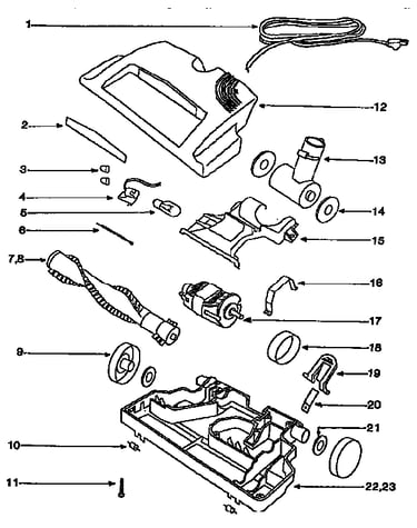 Nozzle and motor assembly