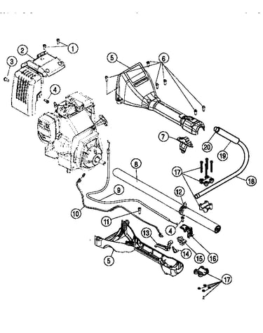 Handle and upper boom assembly
