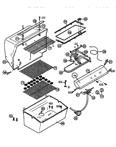 Grill and burner section