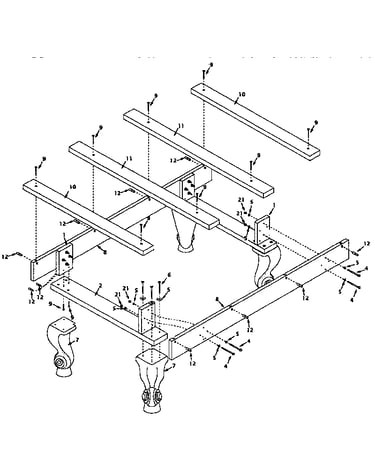 Frame and leg assembly