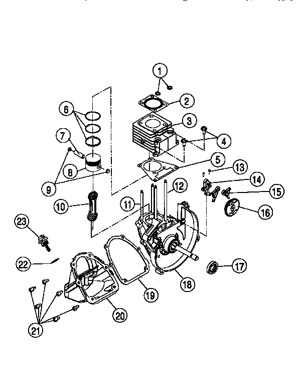 Cylinder and crankcase