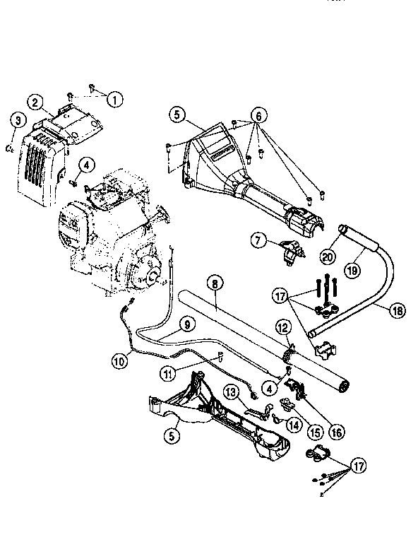 Handle and upper boom