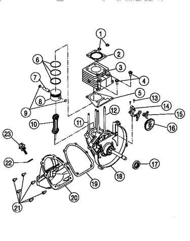 Cylinder and crankcase assembly
