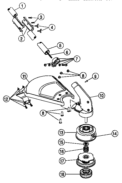 Lowerboom & cutting head assembly
