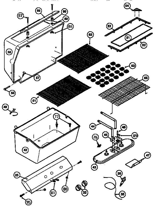 Grill and burner section