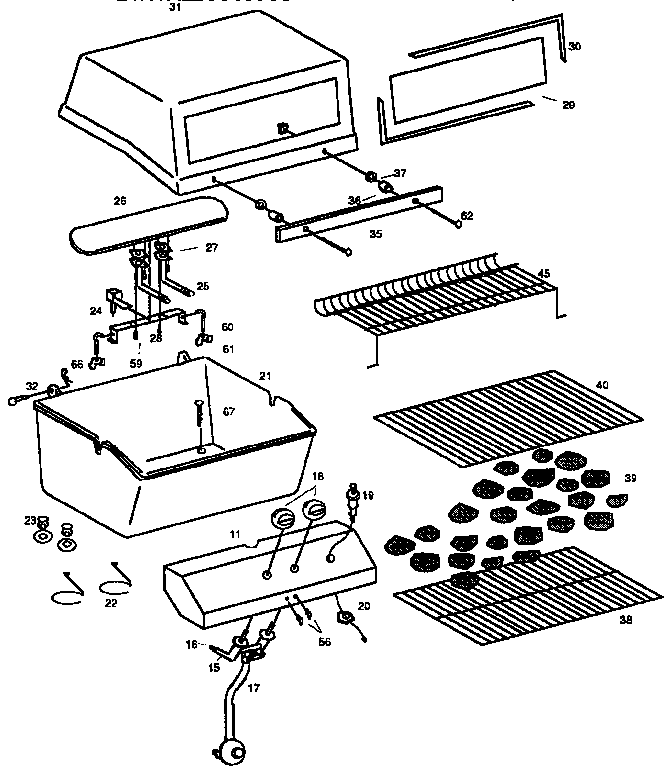 Grill and burner section