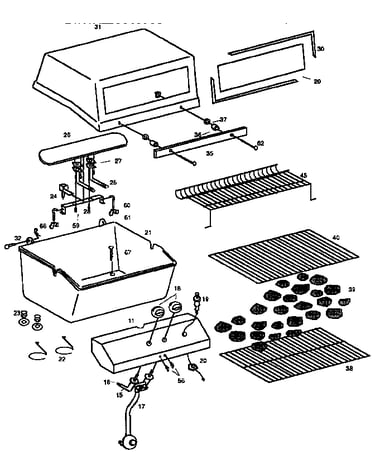 Grill and burner section