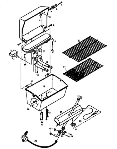 Grill and burner section