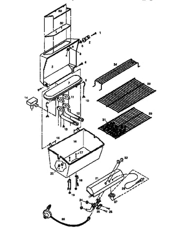 Grill and burner section