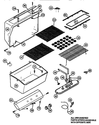 Grill and burner section