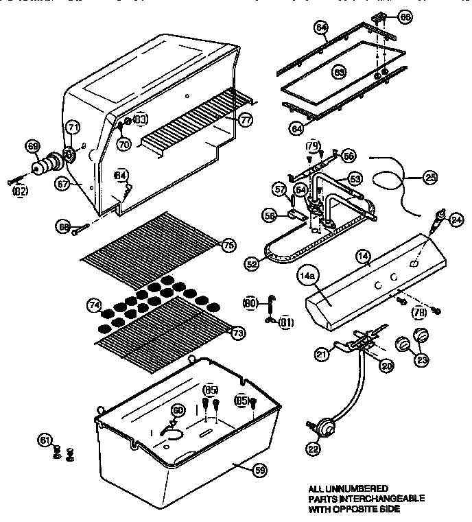Grill and burner section