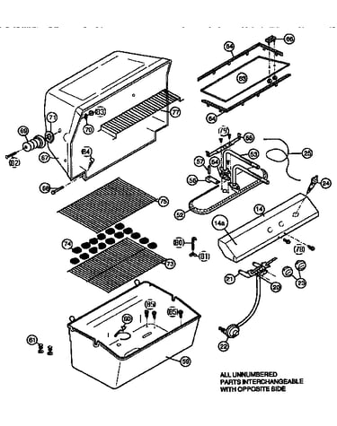 Grill and burner section