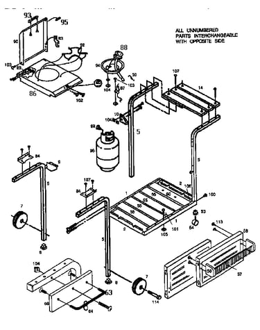 Deluxe cart with side burner