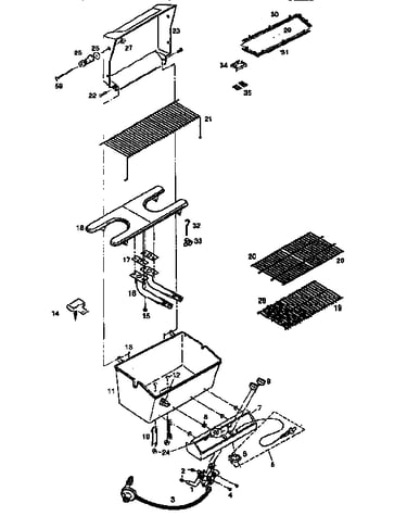 Grill and burner section