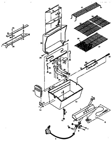 Grill and burner section