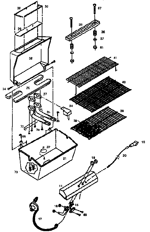 Grill and burner section