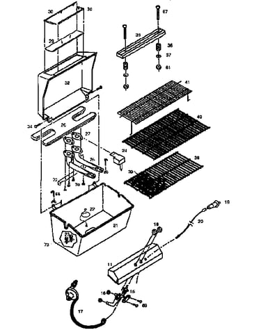 Grill and burner section