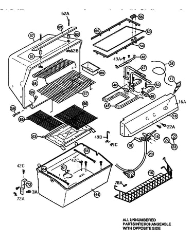 Grill and burner section