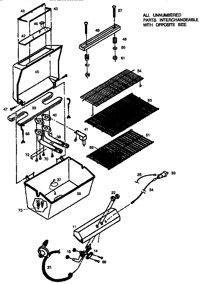 GRILL AND BURNER SECTION